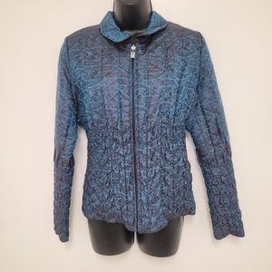 UBU Artsy Art to Wear Reversible Quilted Iridescent Jacket sz S 202L